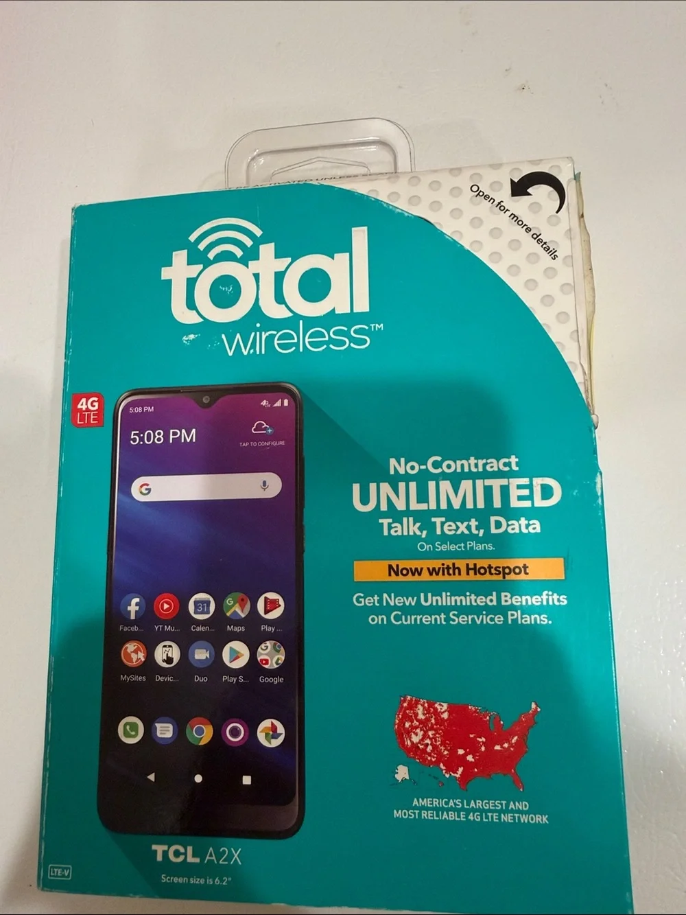 Total Wireless Unlocked Android Phone - Teal Packaging